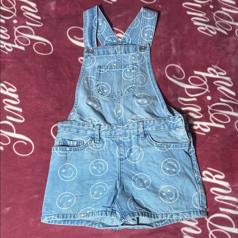 The Children's Place Denim Smiley Face Overalls